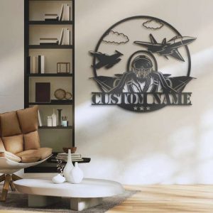 Fighter Jet Pilot Metal Military Signs Aircraft Air Force Name Sign Personalized Metal Signs 3