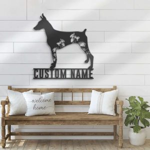 Floral Doberman Pinschers Personalized Metal Signs Doberman Wall Art 2 1