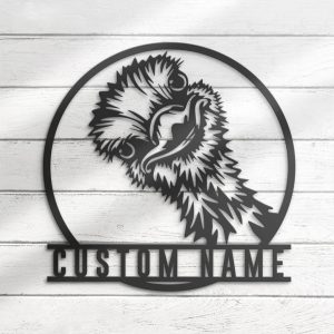 Funny Peeking Ostrick Metal Wall Art Personalized Metal Name Sign Emus Bird Lover 1