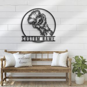 Funny Peeking Ostrick Metal Wall Art Personalized Metal Name Sign Emus Bird Lover 2