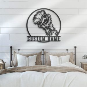 Funny Peeking Ostrick Metal Wall Art Personalized Metal Name Sign Emus Bird Lover 4