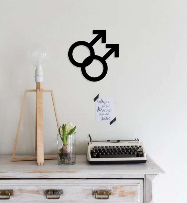 Gay Sign Metal Wall Art Gay Symbol for Room Decor