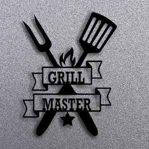 Grill Master Metal Sign Fire Pit Home Kitchen Decor Outdoor Housewarming Gift