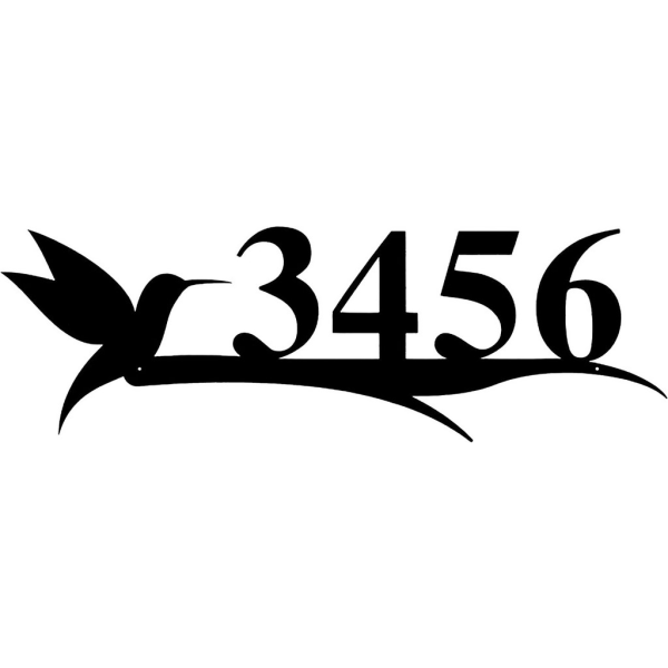 Hummingbird Metal Art Personalized House Number Sign Address Sign Outdoor Home Decor