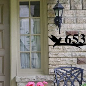 Hummingbird Metal Art Personalized House Number Sign Address Sign Outdoor Home Decor 3