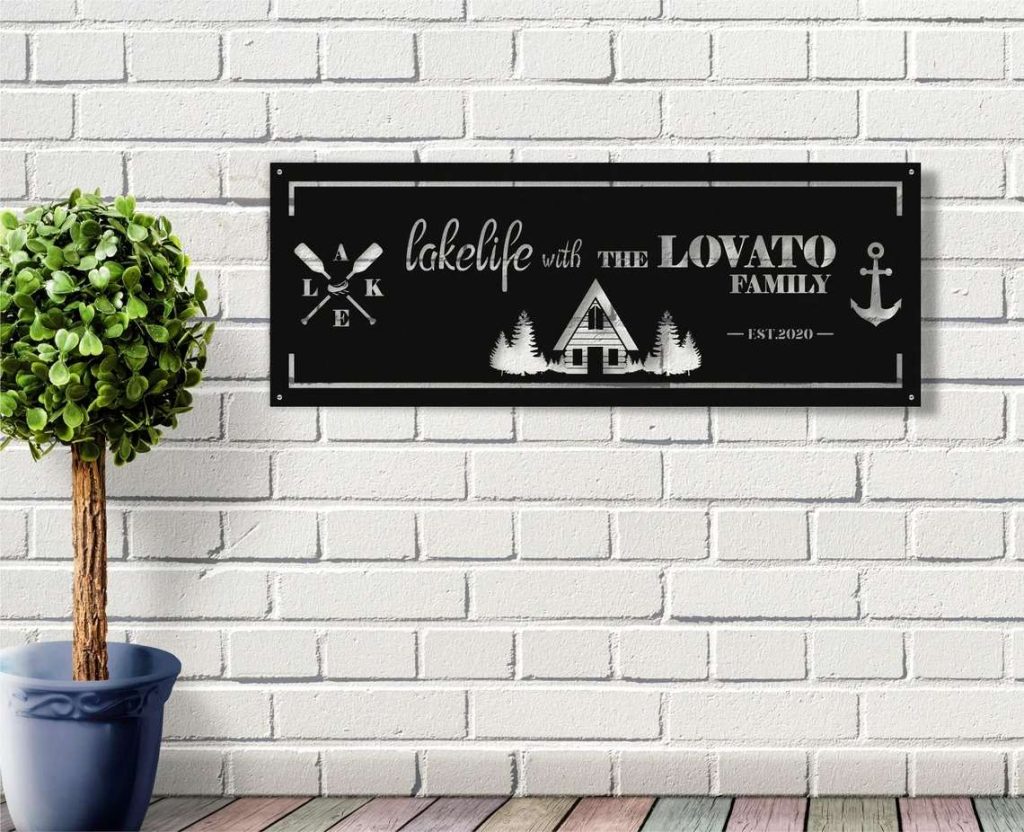 Lake House Personalized Metal Signs Custom Cabin Metal Sign Lake House Decor Housewarming Gift