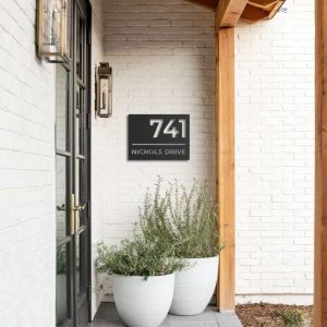 Metal House Number Sign Front Porch Address Plaque Personalized Metal Signs New Home Gift 1