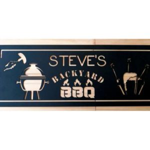 Personalized Backyard Metal Wall Art BBQ Sign Custom Barbecue Metal Sign Dads Birthday Gift 2