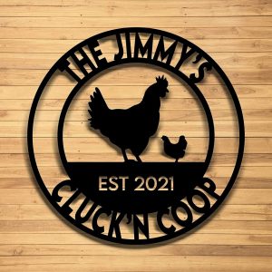 Personalized Cluckn Coop Sign Metal Chicken Coop Sign HouseFarm Decor 1