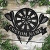 Personalized Darts Sport Metal Sign Custom Metal Name Signs Gift for Dart Lover 2