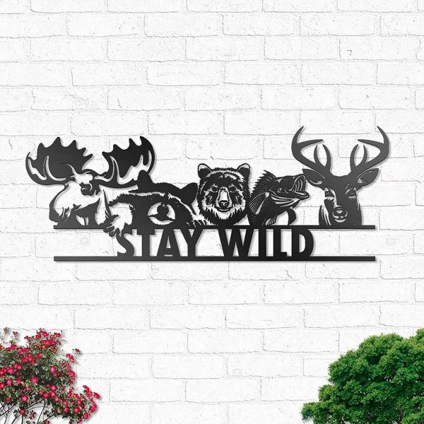 Personalized Deer Raccoon Bear Moose Bass Fish Wildlife Custom Hunting Metal Sign Gift for Hunter