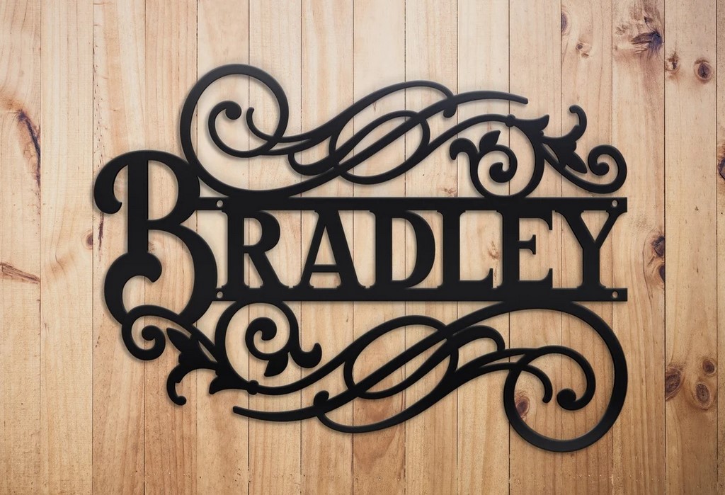 Personalized Metal Last Name Sign Family Name Signs Custom Monogram Initial  Split Letter Wall Art Decor - Custom Laser Cut Metal Art & Signs, Gift &  Home Decor
