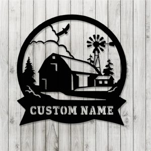 Personalized Farming Farmhouse Custom Name Cut Metal Sign Farmhouse Wall Decor 1