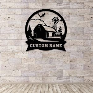Personalized Farming Farmhouse Custom Name Cut Metal Sign Farmhouse Wall Decor 2