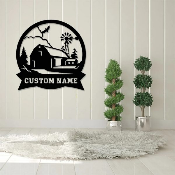 Personalized Farming Farmhouse Custom Name Cut Metal Sign Farmhouse Wall Decor