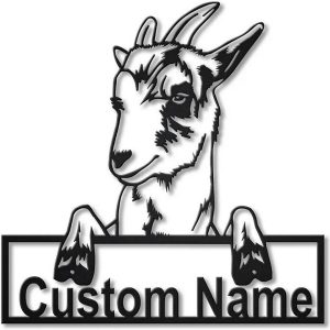 Personalized Goat Farm Metal Sign Custom Metal Name Signs Decor Wreath Outdoor