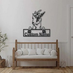 Personalized Goat Farm Metal Sign Custom Metal Name Signs Decor Wreath Outdoor 3