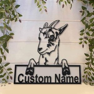 Personalized Goat Farm Metal Sign Custom Metal Name Signs Decor Wreath Outdoor 4