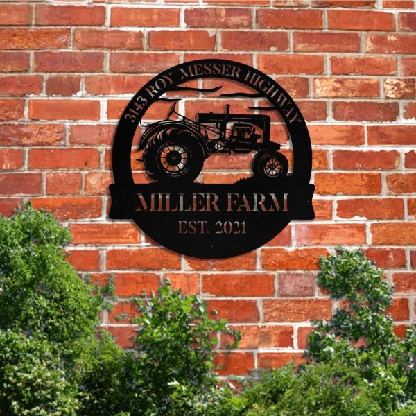 Personalized Tractor Metal Sign Metal Farm Sign Tractor Monogram Gift For Farmer