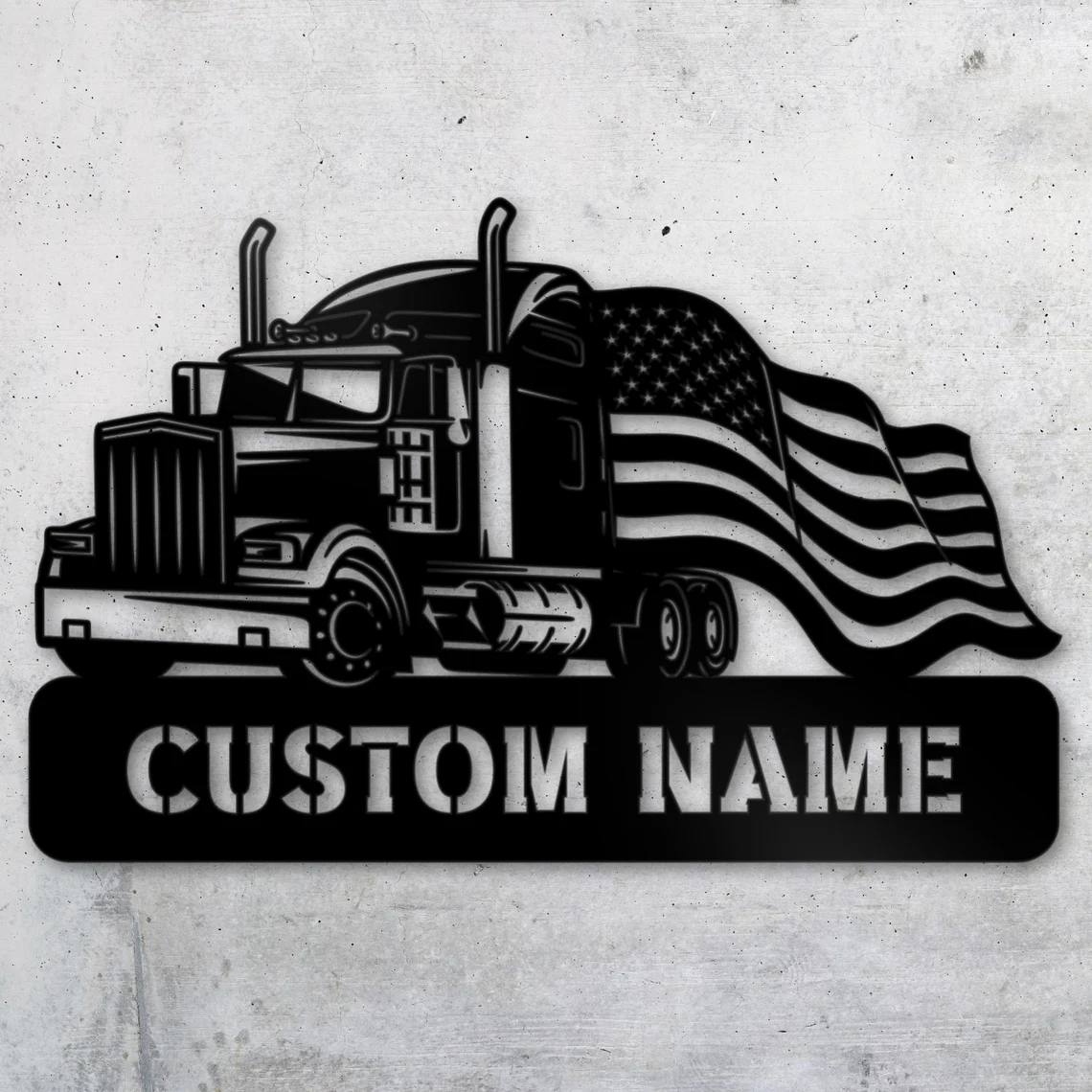 Semi Truck Ts For Truck Drivers American Flag Metal Truck Decor