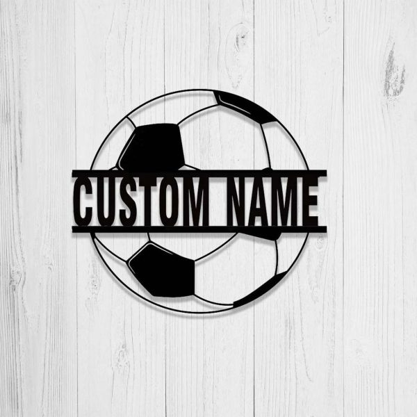 Soccer Personalized Metal Signs Soccer Ball Metal Wall Art  Custom Soccer Player Name Gift for Soccer Lover