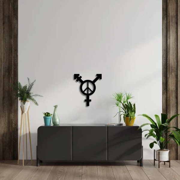 Transgender Peace Metal Wall Decor LGBTQ Support Gift Bedroom Decor