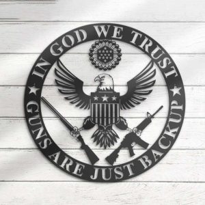 We The People In God We Trust Metal Wall Art  2nd Amendment Sign Patriotic Decor Laser Cut Metal Signs