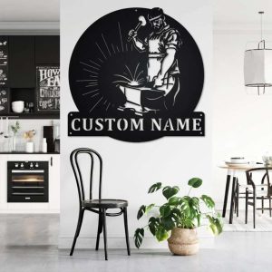 Welder Blacksmith Personalized Metal Signs Home Decor Welders Blacksmith Ironworker Metal Wall Art 3