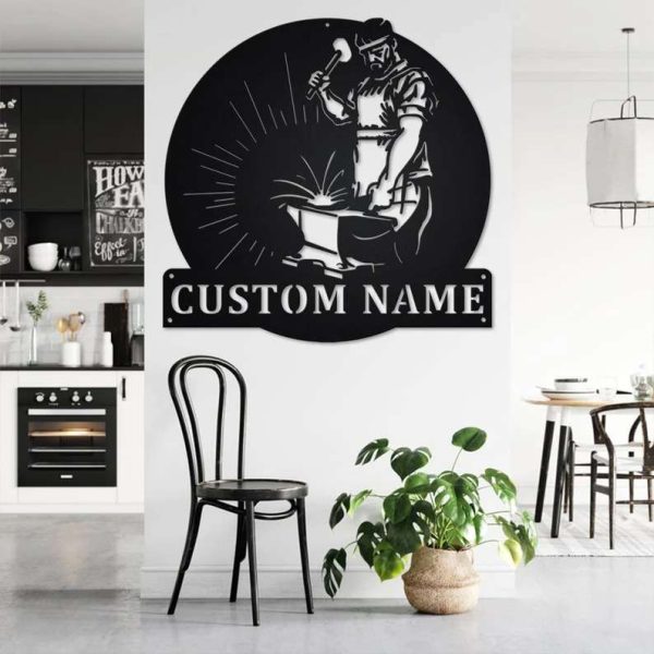 Welder Blacksmith Personalized Metal Signs Home Decor Welders Blacksmith Ironworker Metal Wall Art