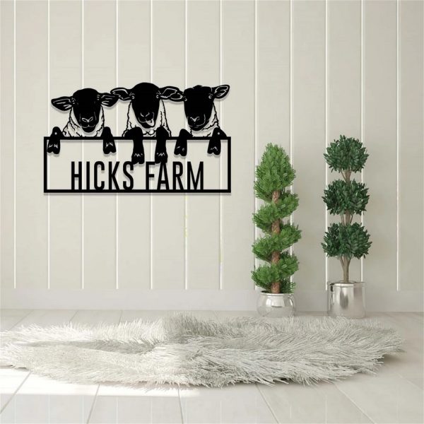 Personalized Sheep Metal Sign Goat Farm Sign Farmhouse Decor