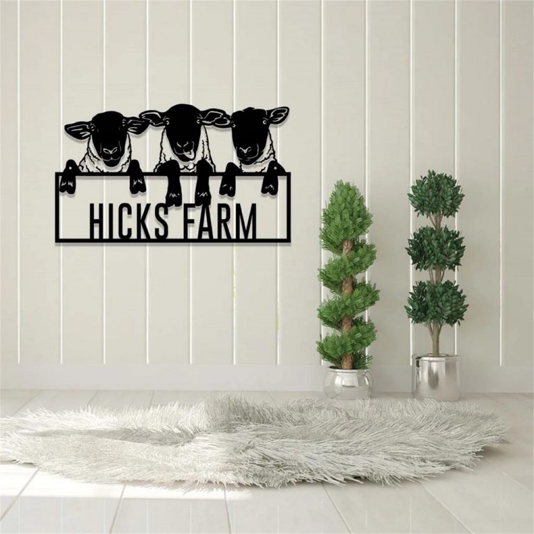 Personalized Sheep Metal Sign Goat Farm Sign Farmhouse Decor - Custom ...