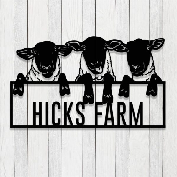 Personalized Sheep Metal Sign Goat Farm Sign Farmhouse Decor