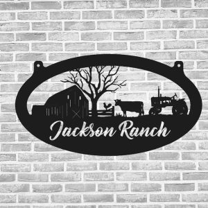 Farm Sign Barn Outdoor Farmhouse Decor Custom Metal Farm Sign Ranch