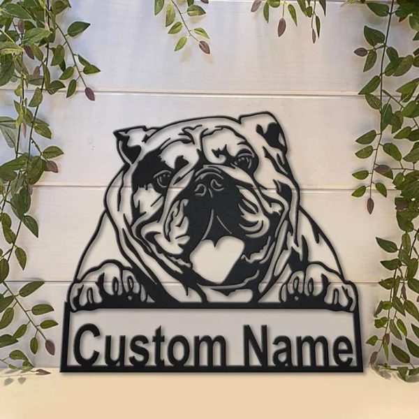 American Bulldog Metal Wall Art Dog Lover Personalized Metal Sign