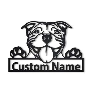 American Pit Bull Dog Metal Wall Art Dog Lover Personalized Metal Sign