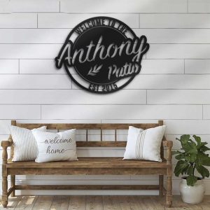 Backyard Sign Patio Name Sign Personalized Metal Sign 2