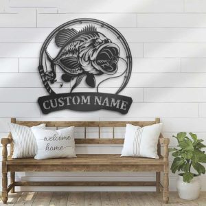 Bass Fishing Custom Metal Sign Fishing Lover Gift 2