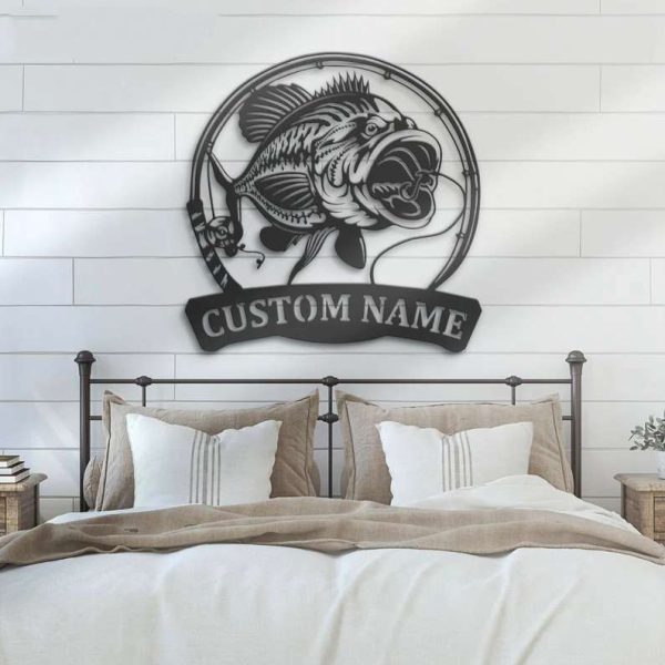 Bass Fishing Custom Metal Sign Fishing Lover Gift