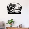 Bass Fishing Hook Man Fishing Lover Wall Art Outdoor Personalized Metal Sign 1 2