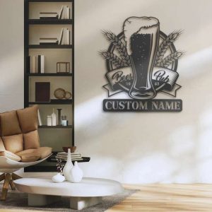 Beer Bar Beer Pub Custom Name And Year Sign Wall Art Drinking Alcohol Personalized Metal Sign 1