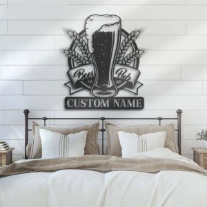 Beer Bar Beer Pub Custom Name And Year Sign Wall Art Drinking Alcohol Personalized Metal Sign