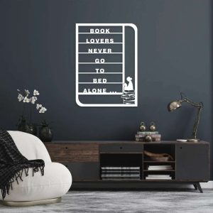 Book Lover Wall Decor Bedroom Metal Library Reading Sign Book Art 2