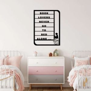 Book Lover Wall Decor Bedroom Metal Library Reading Sign Book Art 4