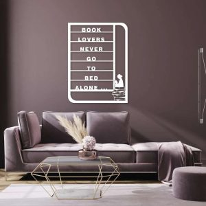Book Lover Wall Decor Bedroom Metal Library Reading Sign Book Art 6