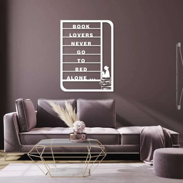 Book Lover Wall Decor Bedroom Metal Library Reading Sign Book Art