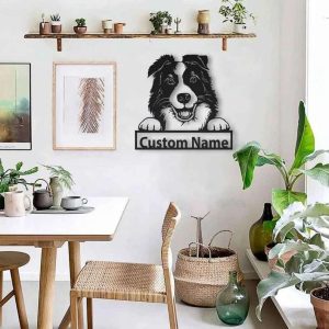 Border Collie Dog Metal Wall Art Dog Lover Personalized Metal Sign