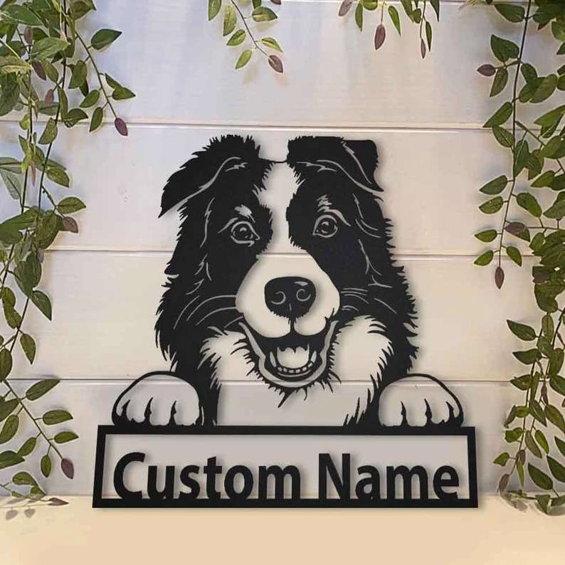 Border Collie Dog Metal Wall Art Dog Lover Personalized Metal Sign