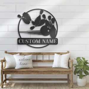 Bowling Ball Bowling Player Personalized Bowling Metal Sign