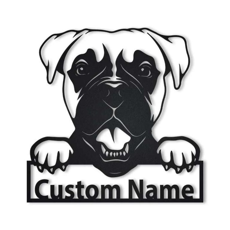 Boxer Dog Metal Wall Art Dog Lover Personalized Metal Sign Custom