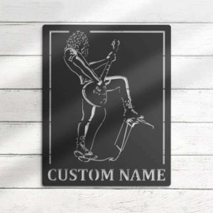 Boy Play Guitar Rock And Roll Music Room Guitar Player Singer Personalized Metal Sign 4 1